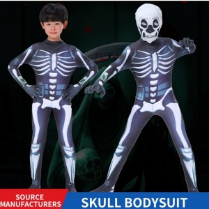 Producenter Engrosbørns Halloween -kostume Skeleton Bodysuit Cosplay Costumes Party Cosplay