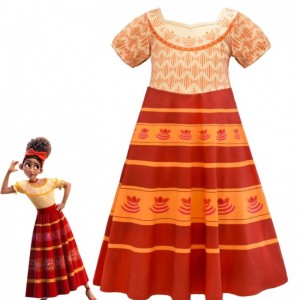 Magic Full House Encanto tøj outfit Kids Dress Up Costume Festival kortærmet prinsesse kjole encanto mirabel cosplay