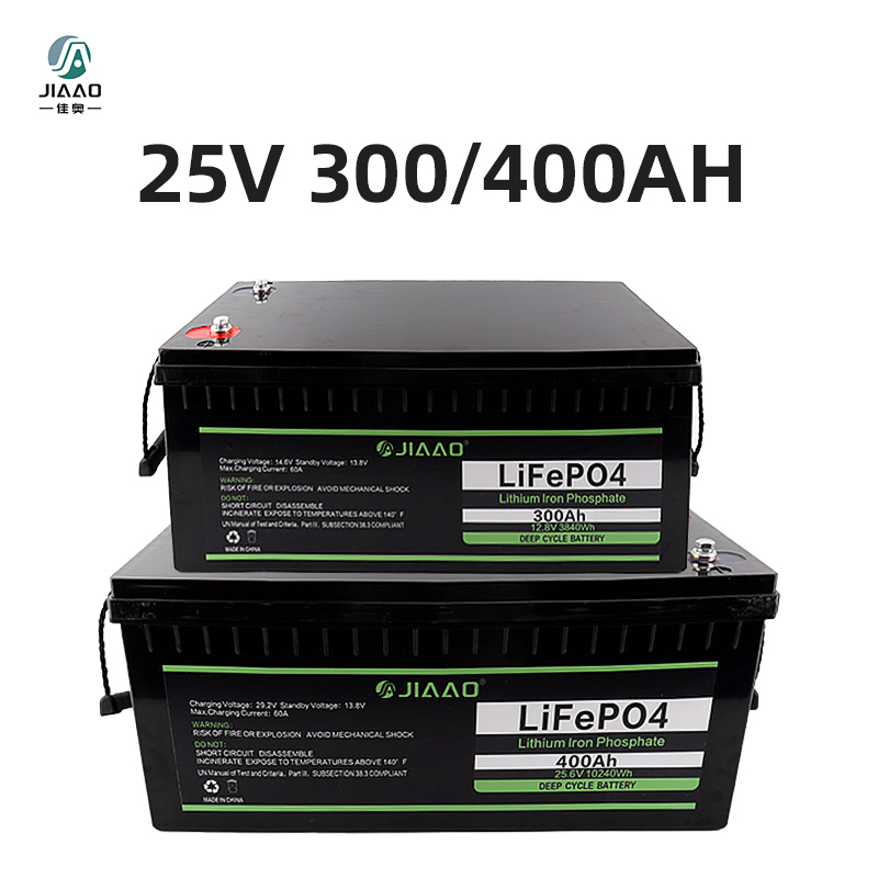 25V 300/400Ah genopladelige LiFePO4 lithium ion batterier batteri med bluetooth BMS
