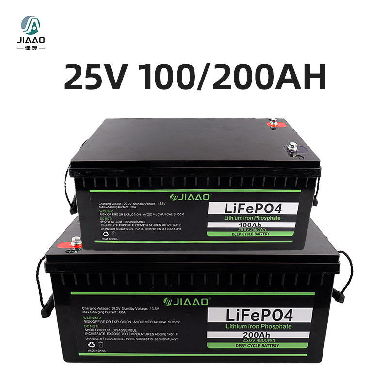 LiFePO4 bateria 25V 100/200Ah lithium jern batteri pakke let vægt 25 v 100/200 ah LiFePO4 batteri lang cyklus levetid til RV camper