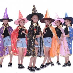 Allowen Children \\\\ \'s voksenfest kjole røde og sorte dobbelt ansigtsstativ krave Cape Hooded Cape Cape Costume Halloween Cosplay
