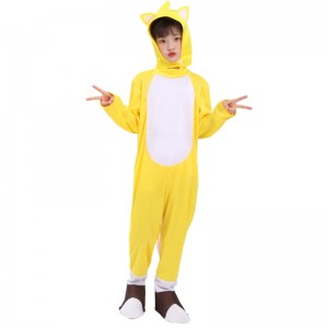 Engros Halloween Yellow Fox Tarrs Supersonic Boy Costume Hedgehog Sonic Suits Cosplay kostume til børn