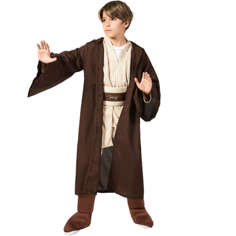 Klassisk barns hætte Jedi Robe Halloween Cosplay -kostume til børn