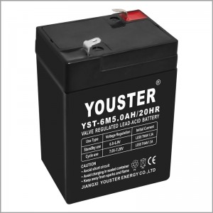 Hjemmebatteriopbevaringssystem AGM Lead Acid Battery 6V 5.0AH til elbil