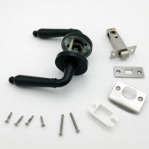 R7133 Matt Black Zink Alloy Door Lever Handle til passage Døre