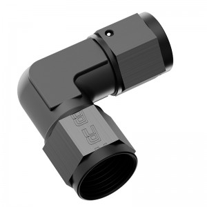 Kvinde til kvinde 90 graders drejelig kobling fitting adapter Union Aluminium anodiseret