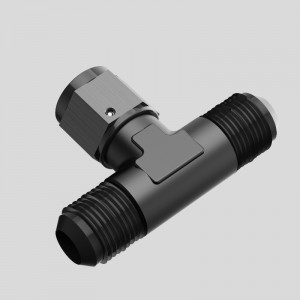 Mandlige Tee Fitting Adapter med kvindelig drejelig på siden Sort