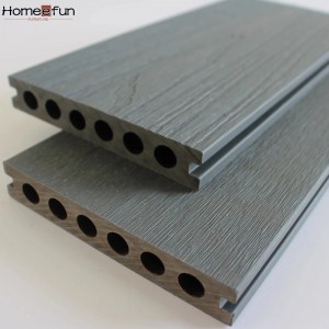 2022 nye 3D WPC Decking Wood Plastic Composite PE Udendørs hul massiv Decking Gulv Antiseptisk