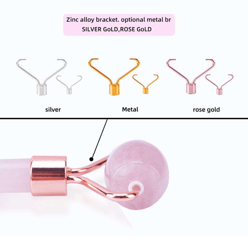 Brugerdefineretnaturlig rose kvartaz White Jade Eye Face Roller og Gua Sha Tools Set Packaging