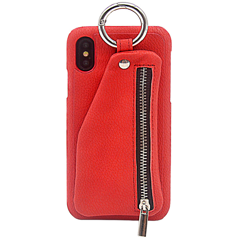 Apple iPhone 8 mobiltelefon beskyttende sag, manuel læder beskyttende sag, lille tegnebog opbevaring mobiltelefon taske, faldafvisende og vibrationsdygtig læder Kina Rød mobiltelefon sag