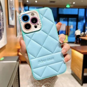 Egnet til iPhone13Promax lille duftende luftpude 14 lammeskind plaid patch læder telefon sag 12 beskyttende sag