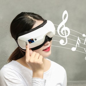 Smart Eye Massager med varme, øjenmassager til migræne 6 tilstande med Bluetooth Music Heat Compression Eye Massage Opvarmet øjenmassager sammenfoldelig til migræne Hovedpine mørke cirkler