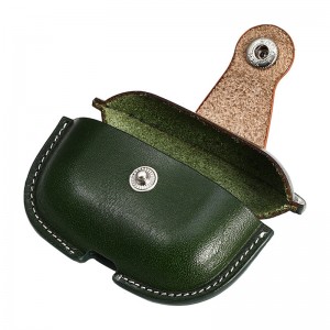 Nye Apple AirPods Pro2 beskyttende sag, militær grøn farvematchende kalveskind integreret beskyttende sag, Bluetooth Headset Case Crash Resistant Leather Case