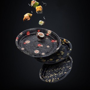 Tilpas Round Sushi Take Away Box, miljøvenlig genanvendelig engangssushi -boks med låg