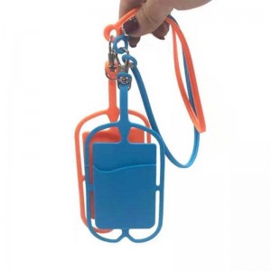 Multifarver Ny ringetelefon Holder mobiltelefon Lanyard Telefonkasse mobiltelefonhaver med kortlomme silikone hals strapilicone mobiltelefon mobiltelefon indehaver