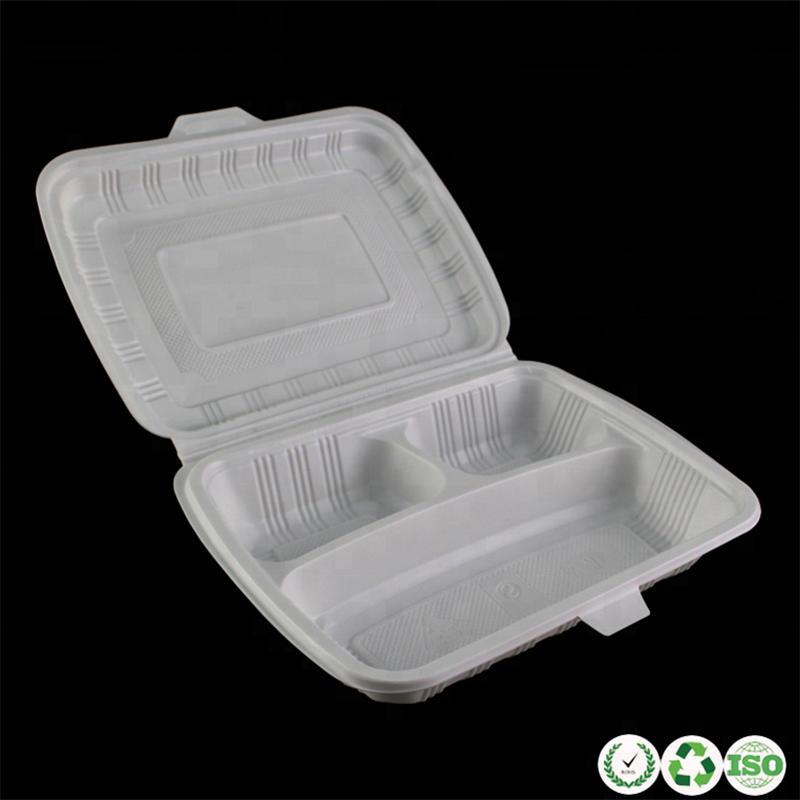Engros disponible plastik frokostboks bionedbrydelig majsstivelse mademballagebeholder