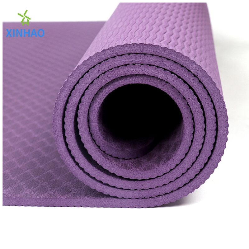 Engros yogamåttykkelse (4/6/8mm) fitness træningsmåtte miljøvenlig skridsikring tpe yogamåtte høj densitet, egnet til hjemmet yoga, motion, pilates.