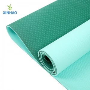 Miljøbeskyttelse Dobbeltlags to-farve tilpasses (4/6/8mm) TPE Yoga Mat Wholesale, velegnet til yoga, fitness, Pilates