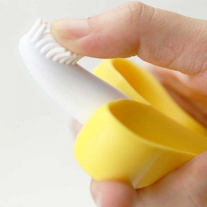 Banan baby teether silikone baby tandbørste baby mini tandbørste træning tandbørste og teether legetøj