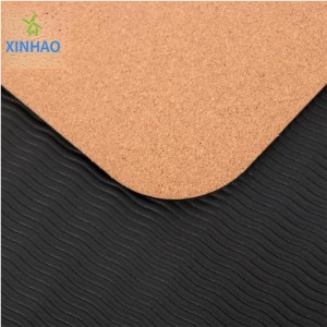 Amazon Bedst sælgende Cork TPE Yoga Mat Wholesale, 4mm/5mm/6mm/8mm TPE Cork Napp yoga Mat, Support Custom Logo eller Print
