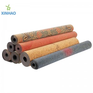 Amazon Bedst sælgende Cork Pu Rubber Yoga Mat Wholesale, 4mm/5mm Pu Rubber Cork Slip Yoga Mat, Support Custom Logo eller Printing