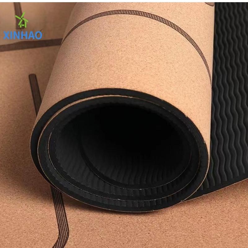 Amazon Bedst sælgende Cork Pu Rubber Yoga Mat Wholesale, 4mm/5mm Pu Rubber Cork Slip Yoga Mat, Support Custom Logo eller Printing