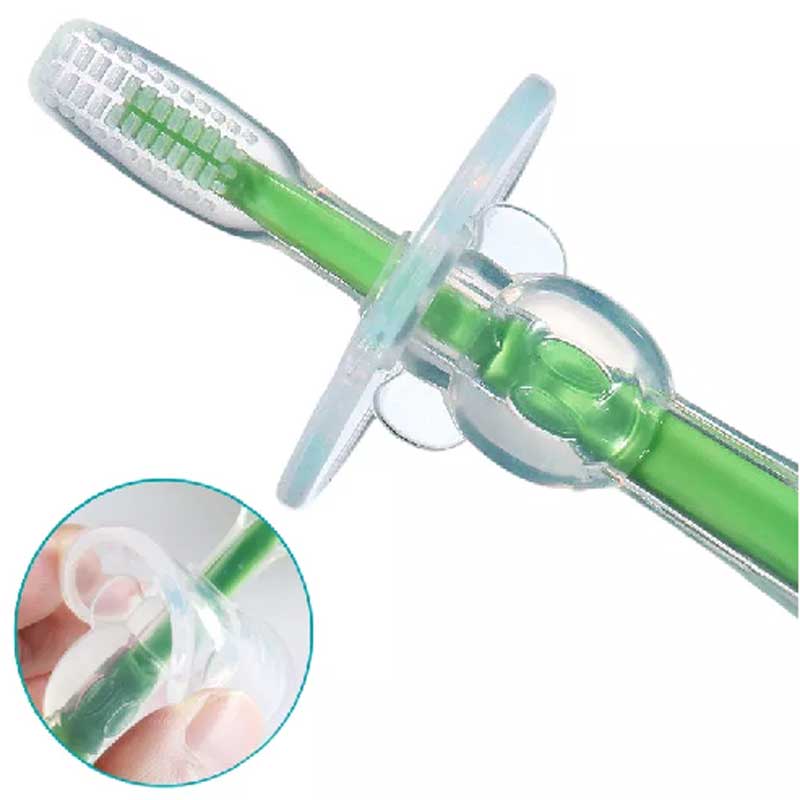 Mode silikone gummi teether spædbarn træning baby tandbørste blød silikone baby tandbørste