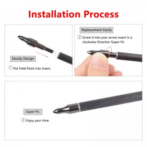 Elongarrow 150002 100grain bueskydningspilespids til kulstofpile