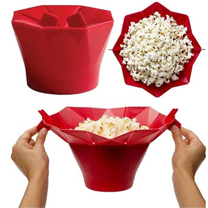 DIY Home Kitchen Tools sammenfoldelig silikone Popcorn Popper Bowl Food Grade Silicone Let at rengøre skål