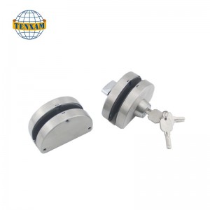 Kommercielt rammeløst glas til glas Dobbelt sving glidning mednøgler rustfrit stål sikkerhed Hoved glasdørlås