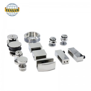 Rustfrit stål glasbruser skydedør hardware fittings med badeværelse skydedør rulle rulle