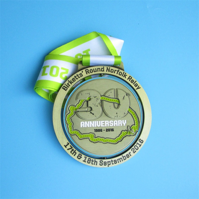 Zinklegeringsrelæ race spin medalje