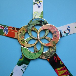 Ribbon Neck Medal Custom Design Printing Metal Combination Medals Souvenir