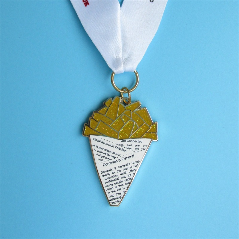Brugerdefineret glitteris metalmedaljer Virtuel kørt sportsmedaljer