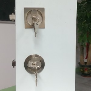 1601 moderne indgang firkantet lomme lås, sølvlomme dørlås mednøgle, skydedørlås