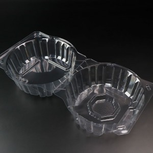 Gennemsigtig RPET eller Pet Clamshell Blister Container til 1 pund salat Urte Salat Leafy Packaging Box