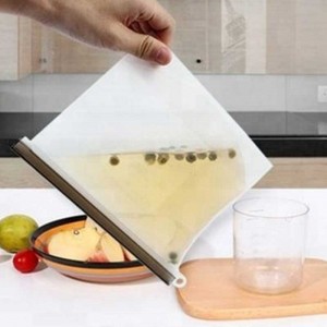 Vandtæt lækageligt sundt miljøvenlig madkvalitet silikone opbevaringspose til madlavning miljøvenlig lækagesikker snack genanvendelige madposer silikone miljøvenlige silikoneposer