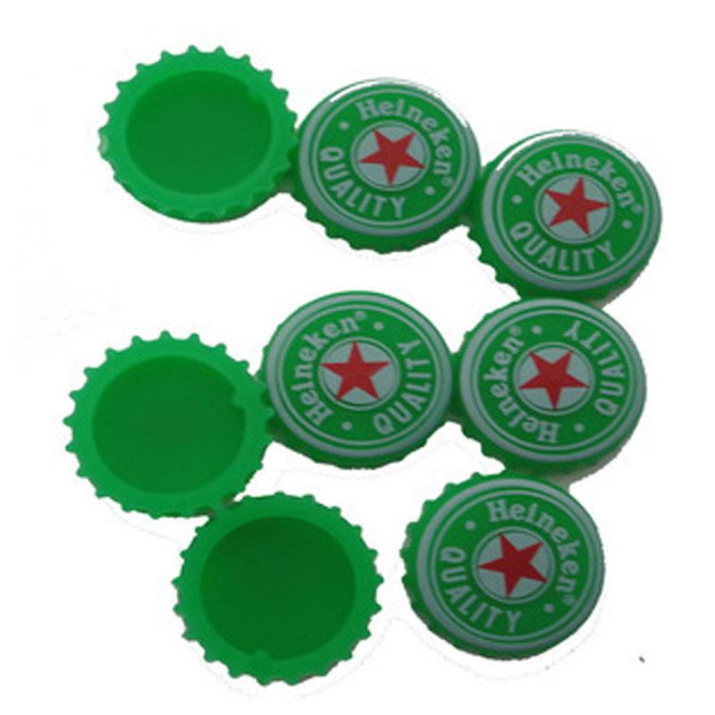 Brugerdefineret design Debossed Logo Round Silicone Beer Bottle Savers Caps Universal Water Beer Saver Genanvendelig cap silikone flaskehætte silikone øl flaske hætter sodavand flaske sparer krone caps vin cap