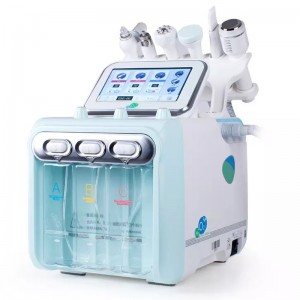 Hydrogen Oxygen Facialbeauty Machine 6 i 1 H2O2 Multifunktionel lille boble ansigt Hydrating Beauty Instrument Profession Skinforyngelse Lille bobleenhed