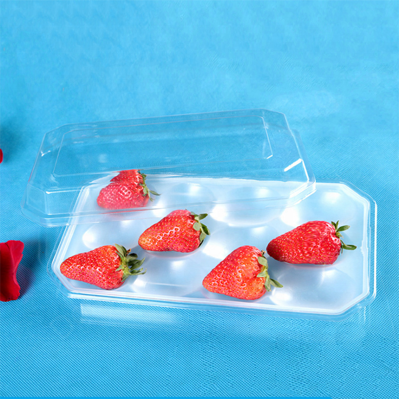Engros disponibel klar plastikfrugt blisterbakke emballagebeholderboks med låg
