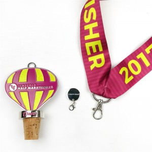 Brugerdefineret halvmaratonmedaljer vinflaske stopper vingårdmedalje med charme