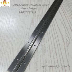 Tilpasset lang hængsel 201#304#tykkelse1,5 mm rustfrit stål klaver hængsel kontinuerlig række kabinet klaver hængsel