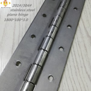 Tilpasset lang hængsel 201#304#Tykkelse 3.0 Rustfrit stål Tyk klaver Hængsel Kontinuerlig række Kabinet Klaver Hængsel