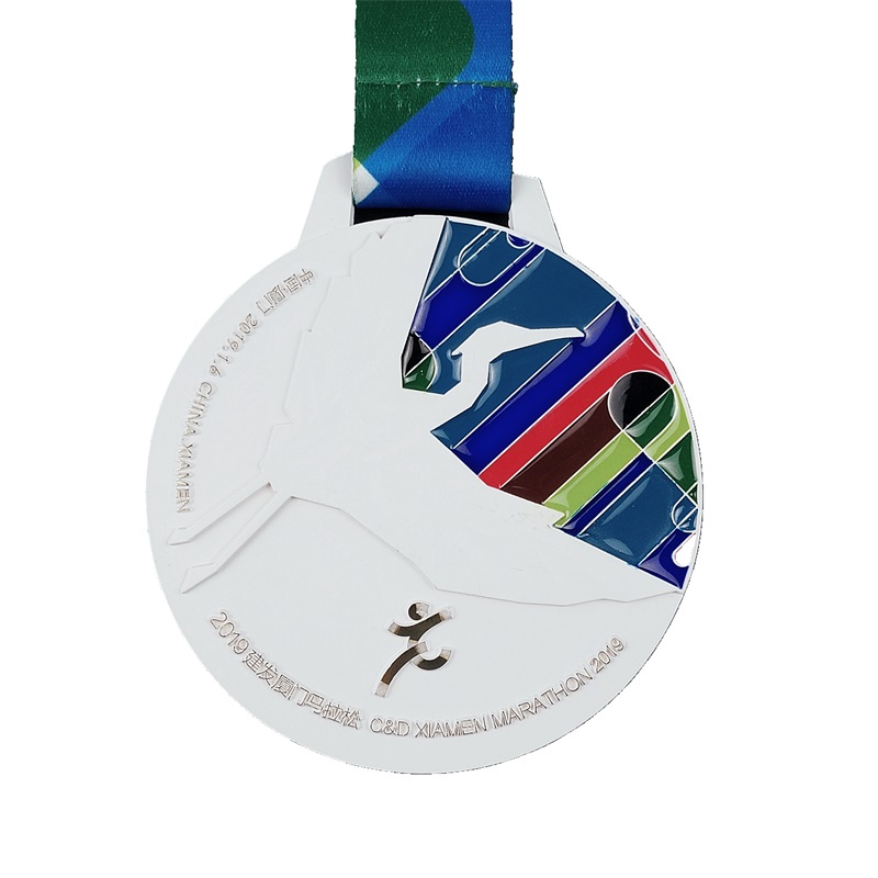 3D Gold Metal Award Marathon Running Sport Medal Color Spray Medal UV Print Medals