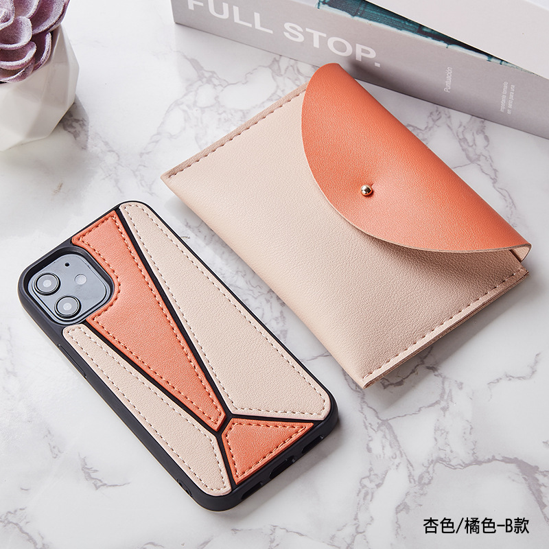 Apple iPhone 11 Orange Blue Color Contrast Leather Phone Protective Case, 360 Grad Fall Protection Caseiphone11Pro