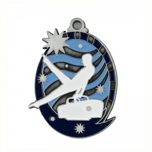 Farve 3D Emaljemedaljer Gymnastik Medaljer Holder Medaljer Gave