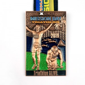 Kina sport, der kører militær maratonmedaljer medalje 3D triathlon medalje