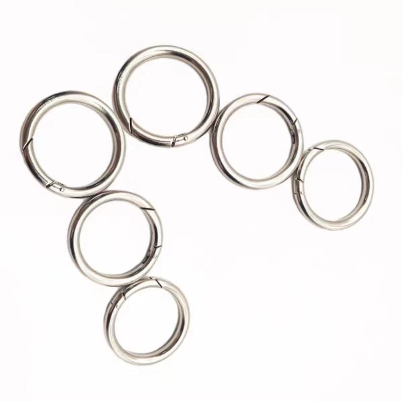 Åbn O-Ring Trigger Round Snap Carabiner Spring Ring Round Key Ring Wallet Metal Keychain