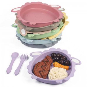 Babybordsserviser Fødevarefødevarer Silikone Soft Baby Feeding Bowl Non BPA Middag Silikone Fodringsplader til småbørnplader
