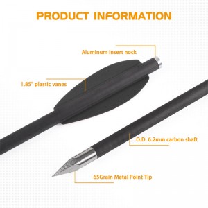Elongarrow 119612-04 Pistol Crossbow Bolts With 2pcs Black Color Arrow Vane